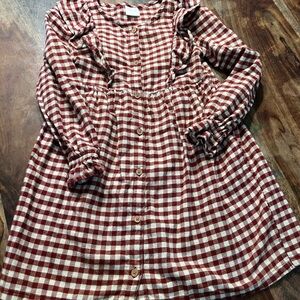 Plaid Button-Up Kids Dress